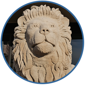 The Iconic Salem Lion made of Indiana Limestone has watched over the Salem Square since the 1880's. 